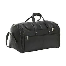 20" Leather Travel Duffel Color: Black