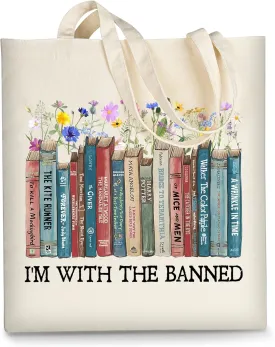 AUSVKAI Canvas Tote Bag Aesthetic for Women, Cute Cloth Cotton Bags for College Shopping Beach Grocery and Trendy Gifts