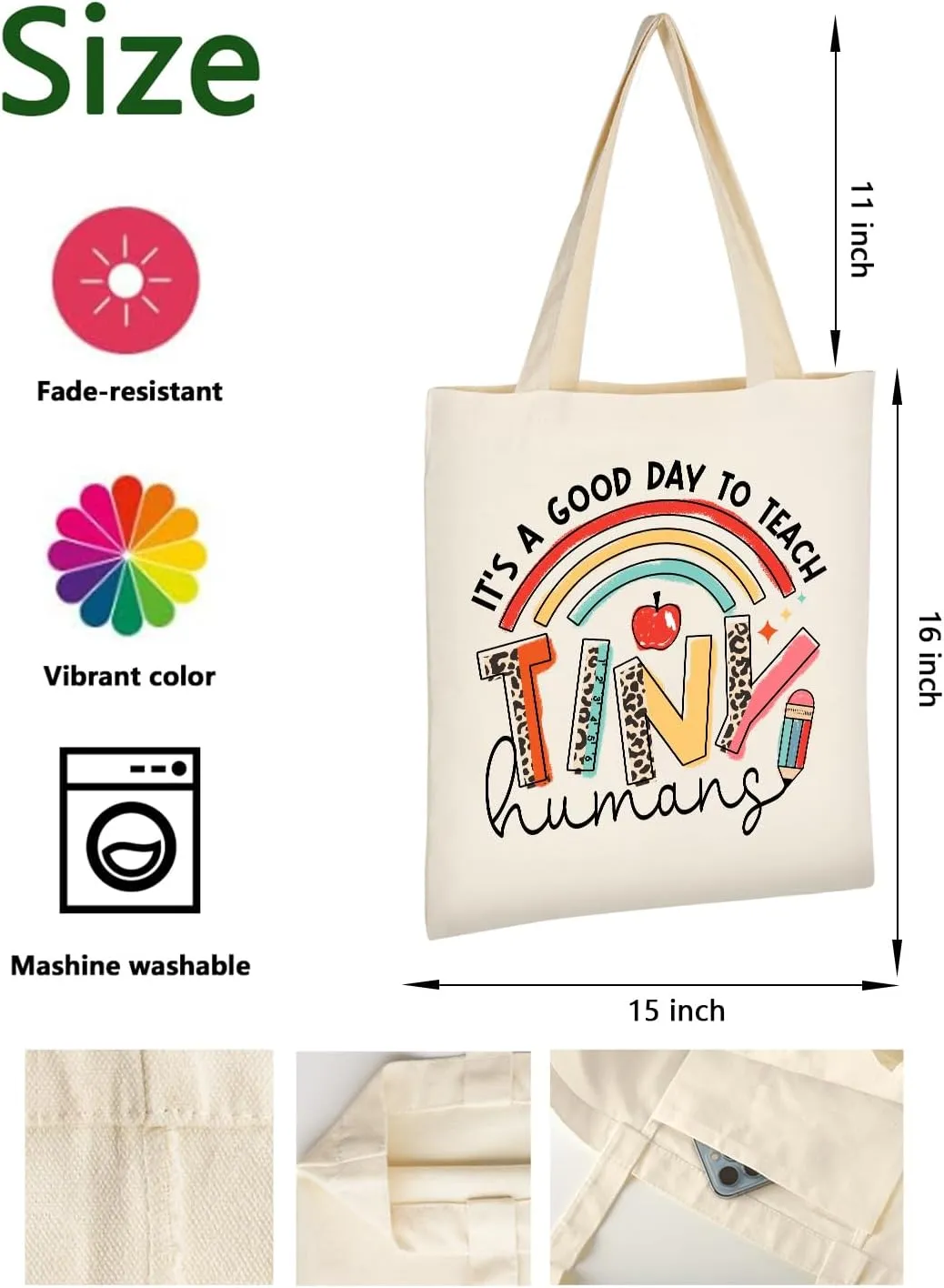 AUSVKAI Canvas Tote Bag for Women, Aesthetic Cute Grocery Grocery Reusable Cotton Gift Bag for Shooping Beach Trendy Gifts