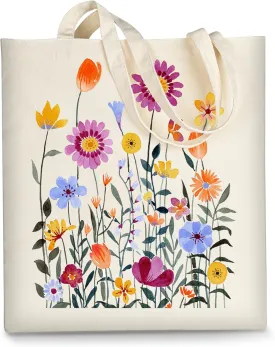AUSVKAI Canvas Tote Bag for Women, Aesthetic Cute Grocery Grocery Reusable Cotton Gift Bag for Shooping Beach Trendy Gifts