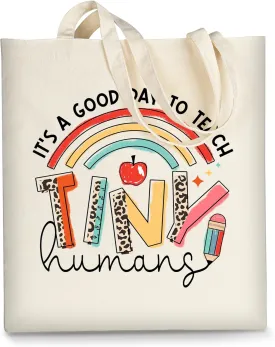 AUSVKAI Canvas Tote Bag for Women, Aesthetic Cute Grocery Grocery Reusable Cotton Gift Bag for Shooping Beach Trendy Gifts