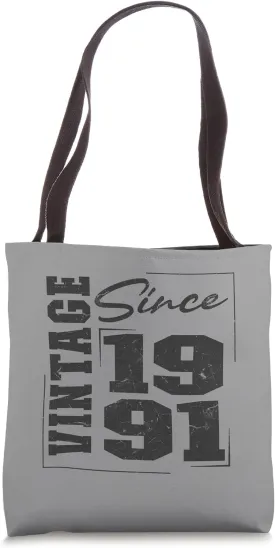 Born In 1991, Cool Varsity Vintage Since 1991 Birthday Tote Bag
