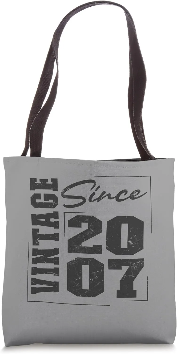 Born In 2007, Cool Varsity Vintage Since 2007 Birthday Tote Bag