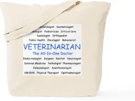 CafePress Veterinarian Theallinonedoctor Tote Bag Reusable Natural Beige Canvas Shopping Bag