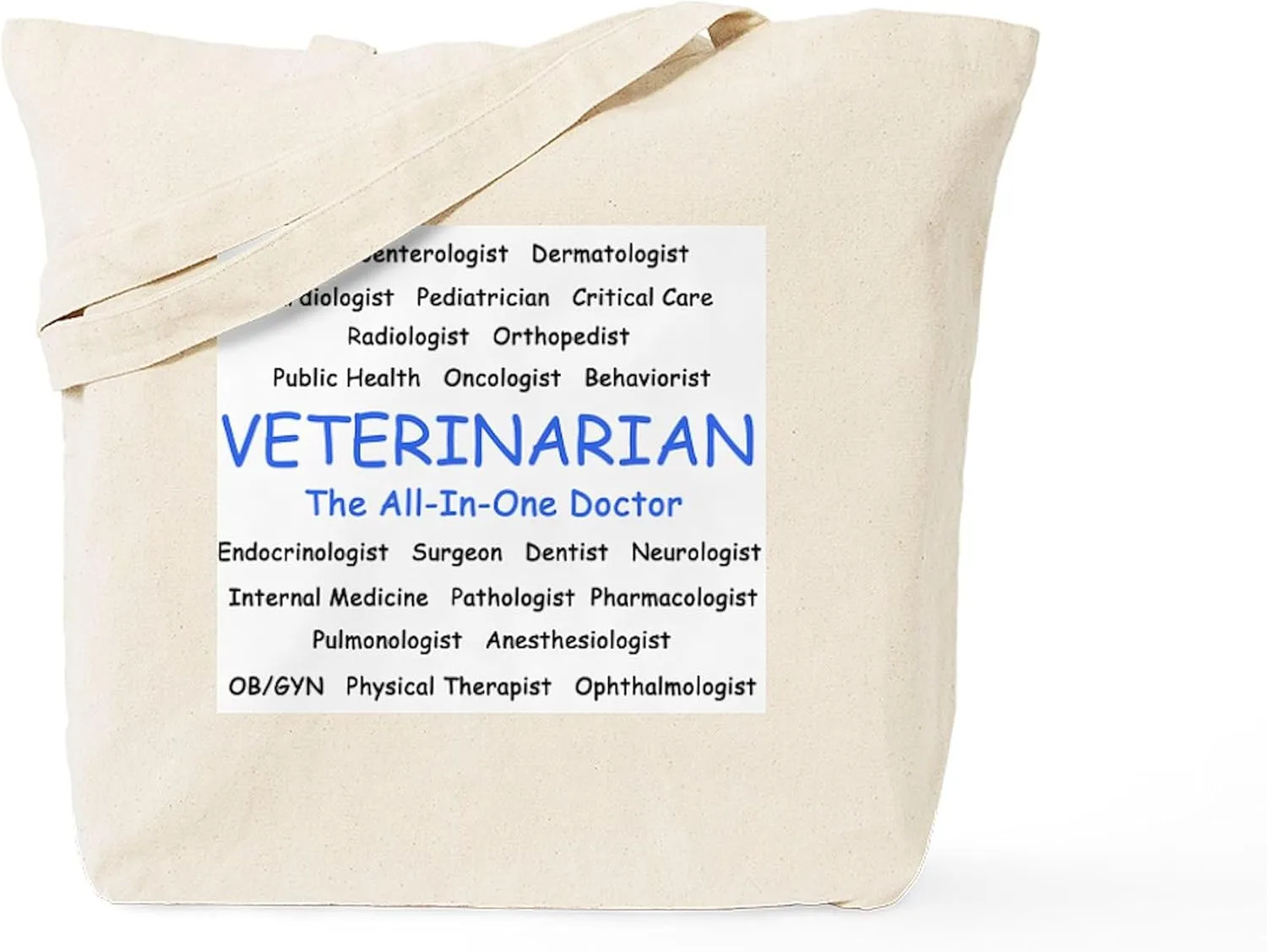 CafePress Veterinarian Theallinonedoctor Tote Bag Reusable Natural Beige Canvas Shopping Bag