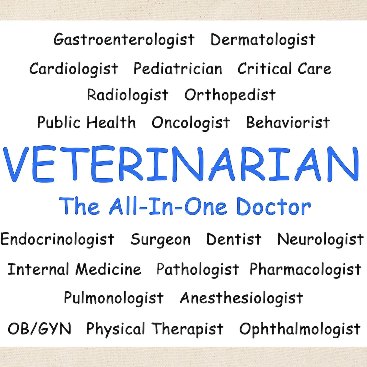 CafePress Veterinarian Theallinonedoctor Tote Bag Reusable Natural Beige Canvas Shopping Bag