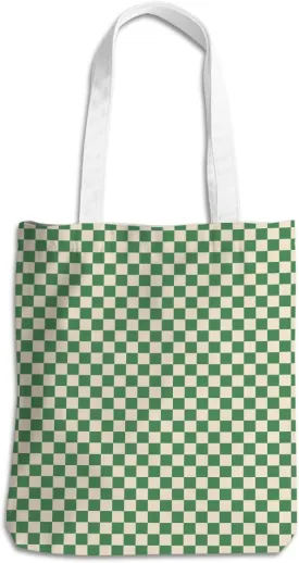 Checkered Tote Bag for Women Girls Friend Sister Vintage Plaid Beach Bag Classic Checkerboard Reusable Grocery Bags
