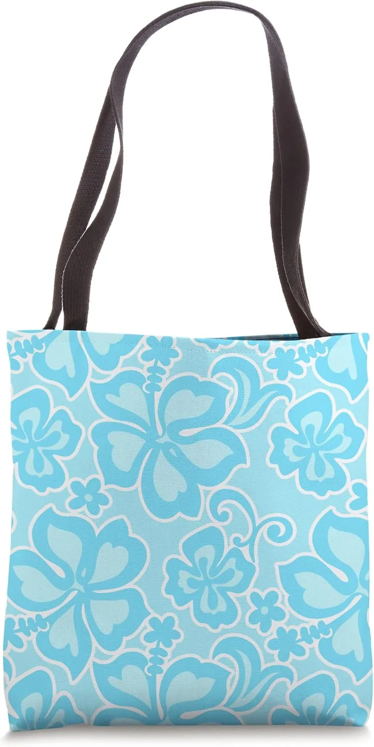 Coconut Girl Tie Dye Hibiscus Preppy Hawaiian Aqua Tote Bag