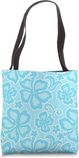 Coconut Girl Tie Dye Hibiscus Preppy Hawaiian Aqua Tote Bag