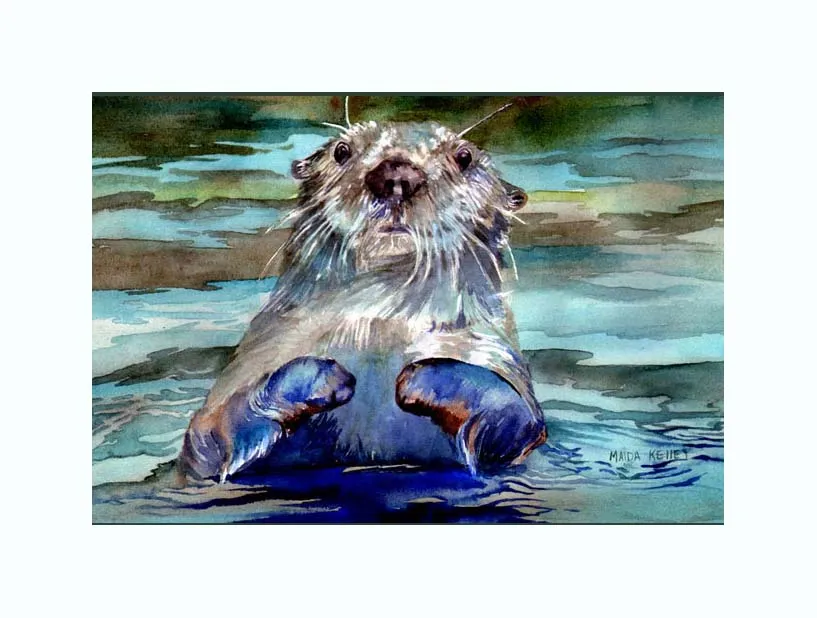 Curious otter art print