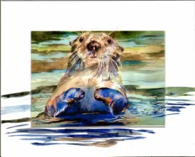 Curious otter art print