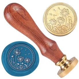 Dandelion 1" Wax Seal Stamp Vintage Sealing Stamps Removable Brass Head Seal Stamp with Wooden Handle Sealing Wax for Envelope Card Letter Wedding Invitations Gift Wrapping Decor