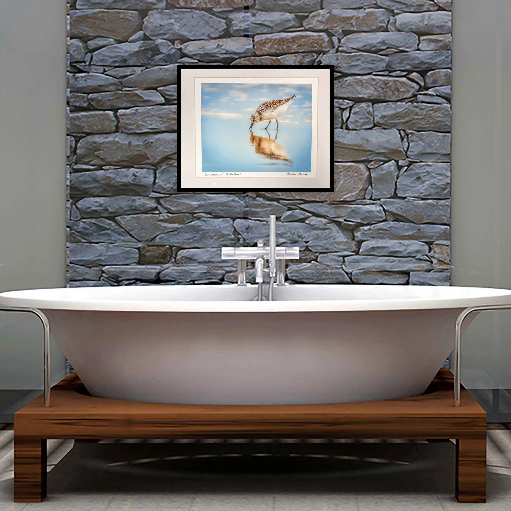ECC “Sandpiper in Reflection”  Matted Print