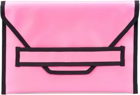 Envelope Clutch Bag,Unisex PVC Handbag with Flip-Top Closure & Nylon Trim,Street Style, Soft Compact Design