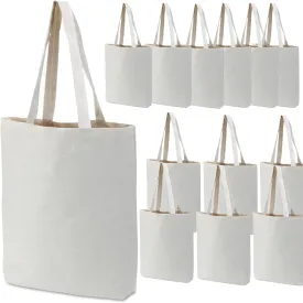 GiftExpress 12-pack 13 x 11" W Natural Color Canvas Tote Bag/Canvas Craft Bags/Canvas Grocery bags (12 Pack)