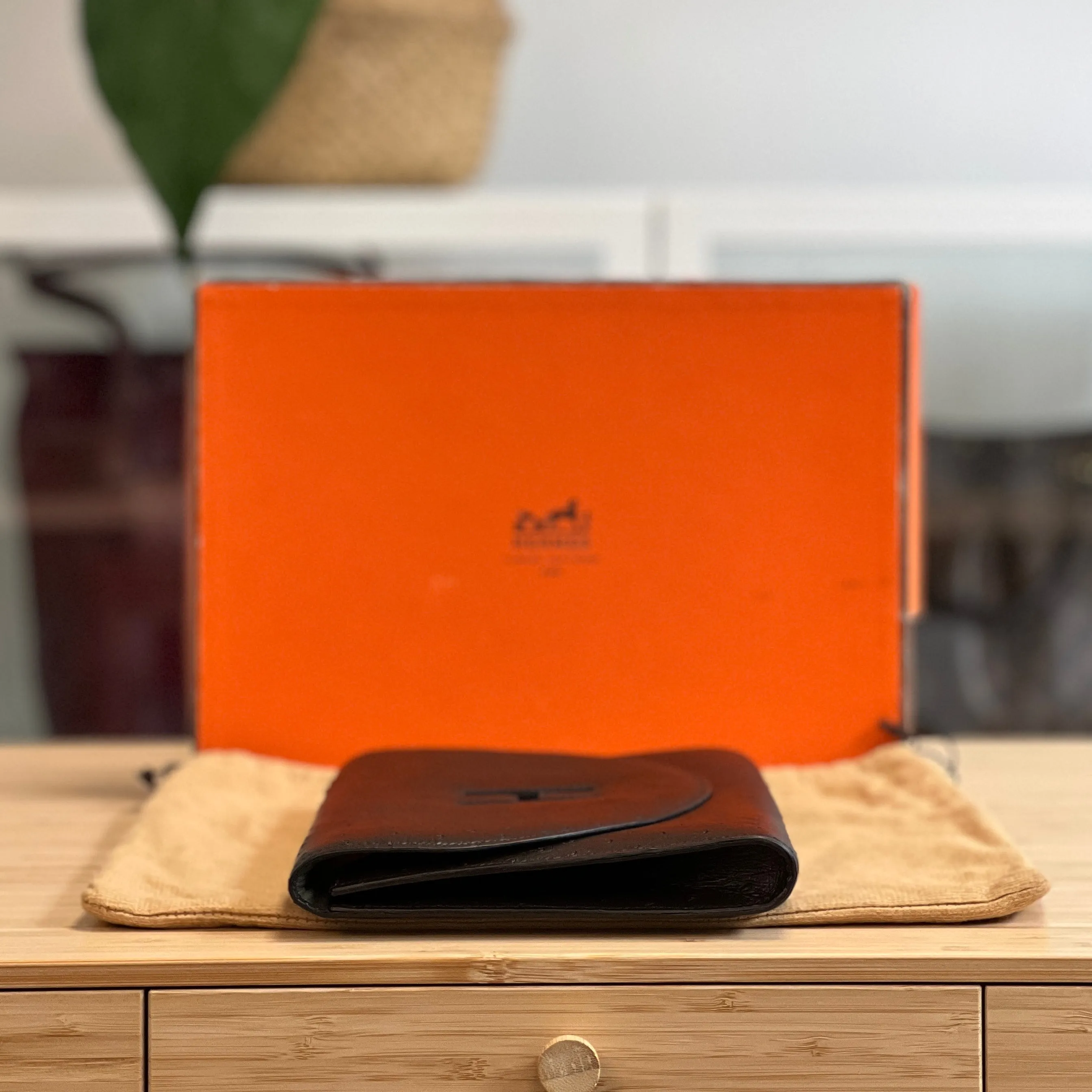 Hermès Ostrich Skin Clutch