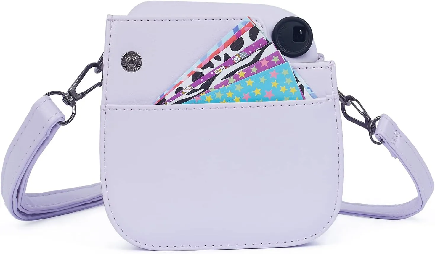 Instant Mini 12 Protective Camera Case for Fujifilm Instax Mini 12/11,Premium PU Leather Camera Bag Cover with Pocket and Removable&Adjustable Strap (Lilac Purple)