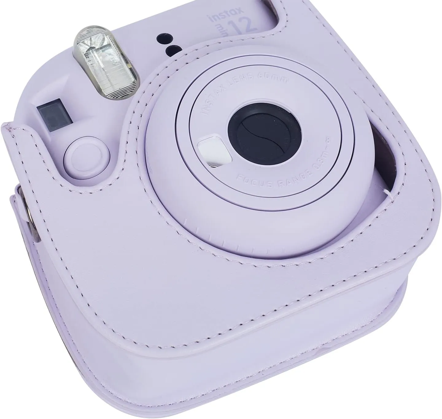 Instant Mini 12 Protective Camera Case for Fujifilm Instax Mini 12/11,Premium PU Leather Camera Bag Cover with Pocket and Removable&Adjustable Strap (Lilac Purple)