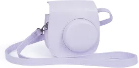 Instant Mini 12 Protective Camera Case for Fujifilm Instax Mini 12/11,Premium PU Leather Camera Bag Cover with Pocket and Removable&Adjustable Strap (Lilac Purple)