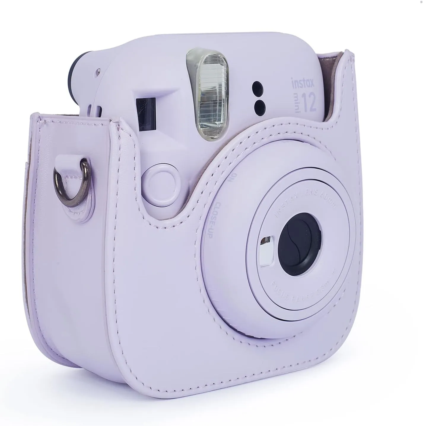 Instant Mini 12 Protective Camera Case for Fujifilm Instax Mini 12/11,Premium PU Leather Camera Bag Cover with Pocket and Removable&Adjustable Strap (Lilac Purple)