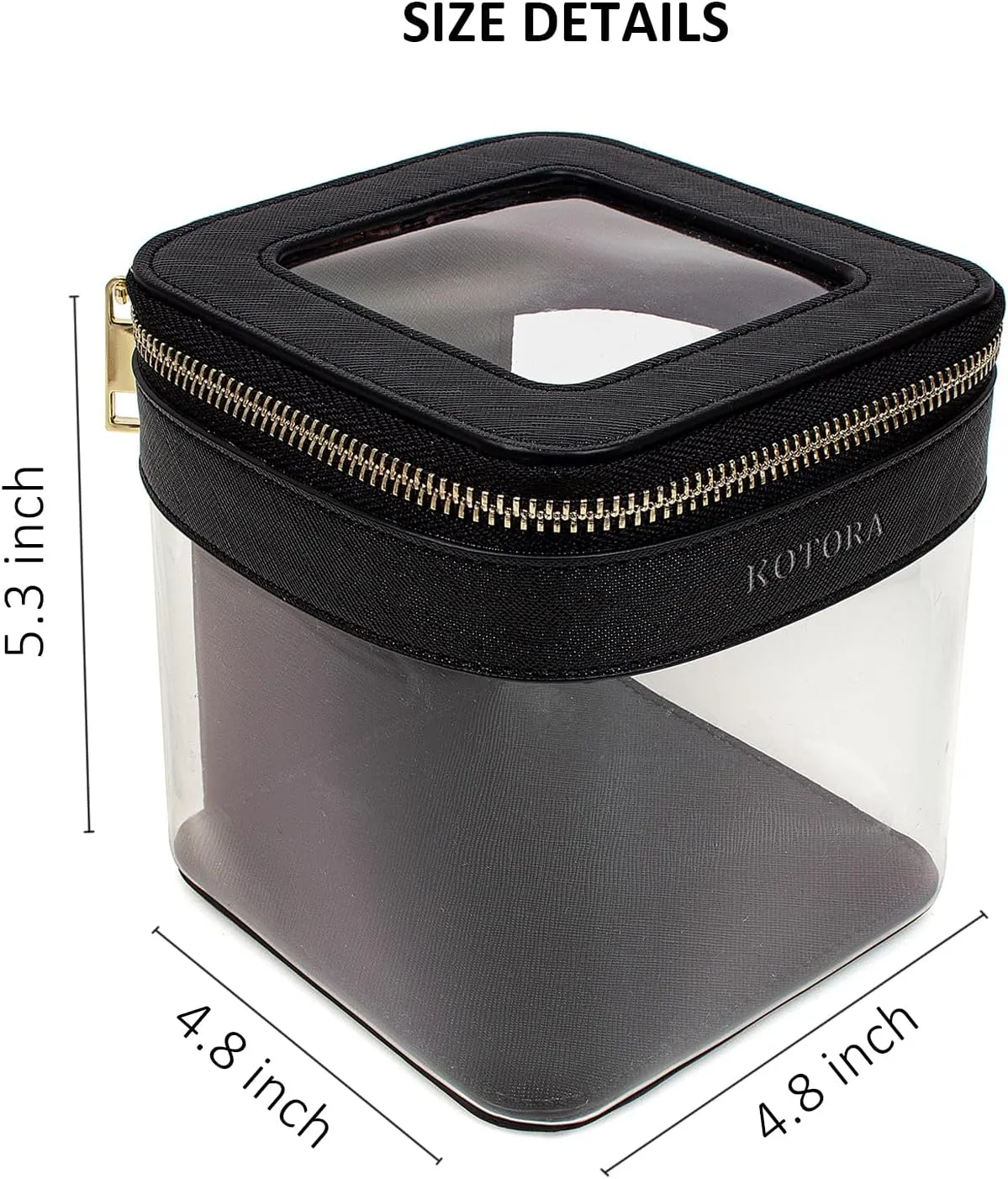 KOTORA Small Makeup Bag for Purse Cute Travel Makeup Bag Clear Cosmetic Bag with Zipper, Car Make Up Bag Organizer Storage Traveling Car Accessories Travel Essentials for Women (Tall-black)