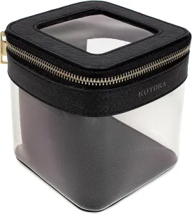 KOTORA Small Makeup Bag for Purse Cute Travel Makeup Bag Clear Cosmetic Bag with Zipper, Car Make Up Bag Organizer Storage Traveling Car Accessories Travel Essentials for Women (Tall-black)