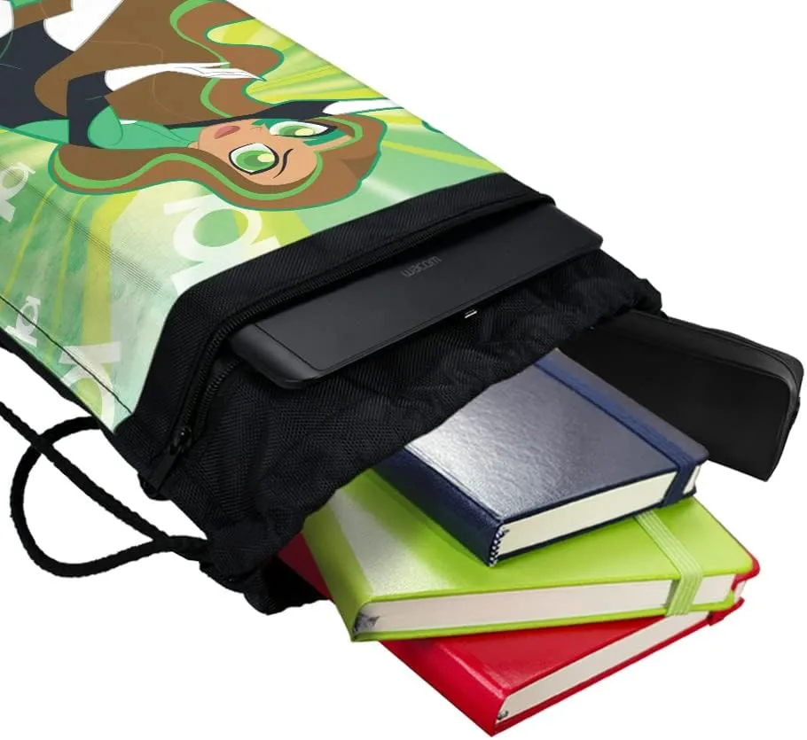 LOGOVISION DC Super Hero Girls Green Lantern Drawstring Backpack Sports Bag Sackpack 17" x 13", Perfect for Gym, Yoga or Practice