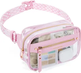 Missnine Clear Fanny Pack Stadium Approved for Women Clear Bag for Stadium Events Concert Clear Belt Bag Transparent Waist Bag with adjustable strap for Sports, Travel, Beach