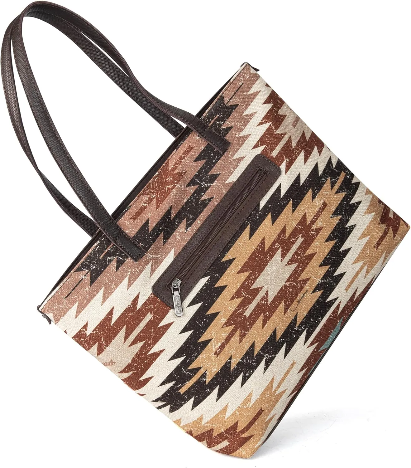 Montana West Wrangler Tote Bag for Women Canvas Shoulder Handbag Aztec Purse