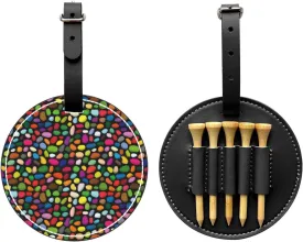Pebble Colorful Leather Golf Tee Pouch Bag Can Hold 5 Golf Tees with Belt Clip Golf Accessory for Golfers Men and Women