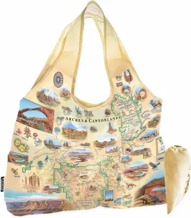 Pouch Tote with Handles  Reusable Grocery Shopping Bag, Foldable & Washable Nylon, Heavy-Duty & Compact,