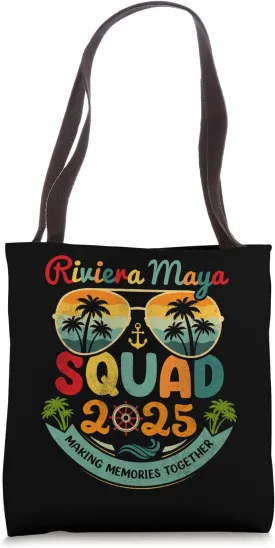 Riviera Maya Squad 2025 Beach Vacation Vintage Riviera Maya Tote Bag