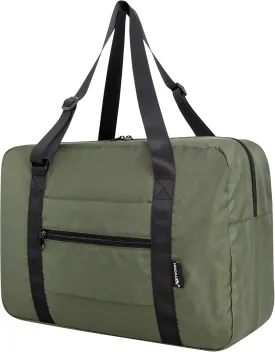 Small Duffle Bag for Men Women, Mini Gym Bag Foldable Travel Tote Carry On Luggage with Trolley Sleeve, Army Green