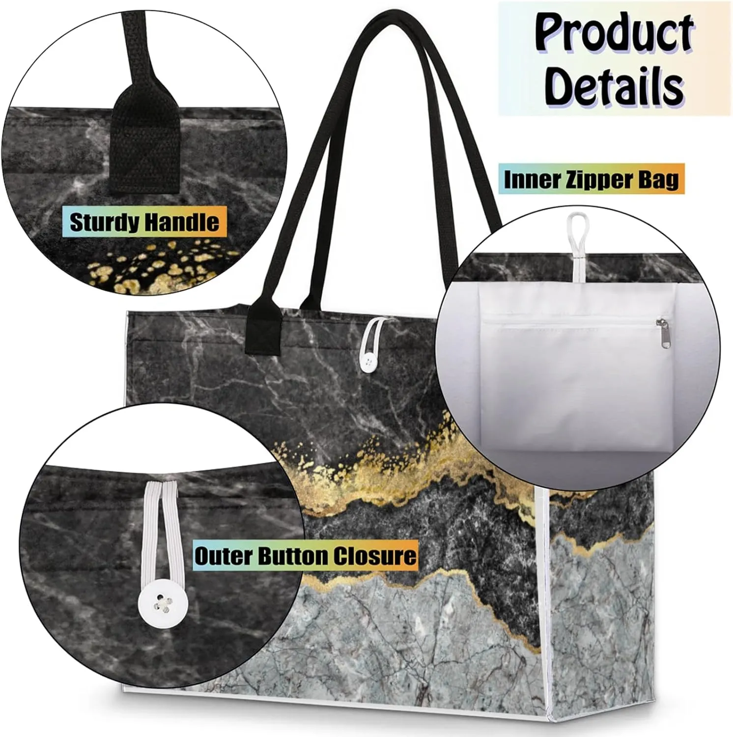 Tote Bag for Women Reusable Canvas Shoulder Bag