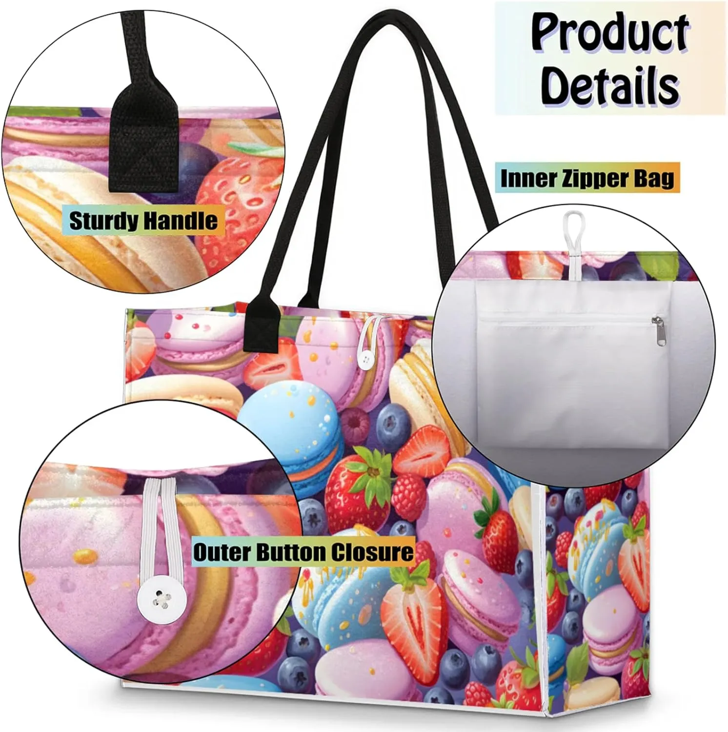 Tote Bag for Women Reusable Canvas Shoulder Bag