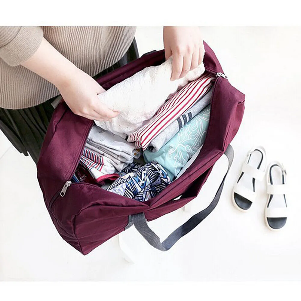 US Foldable Travel Luggage Carry-on Shoulder Duffle Bag Lightweight Sport Tote