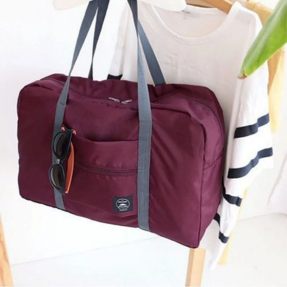 US Foldable Travel Luggage Carry-on Shoulder Duffle Bag Lightweight Sport Tote