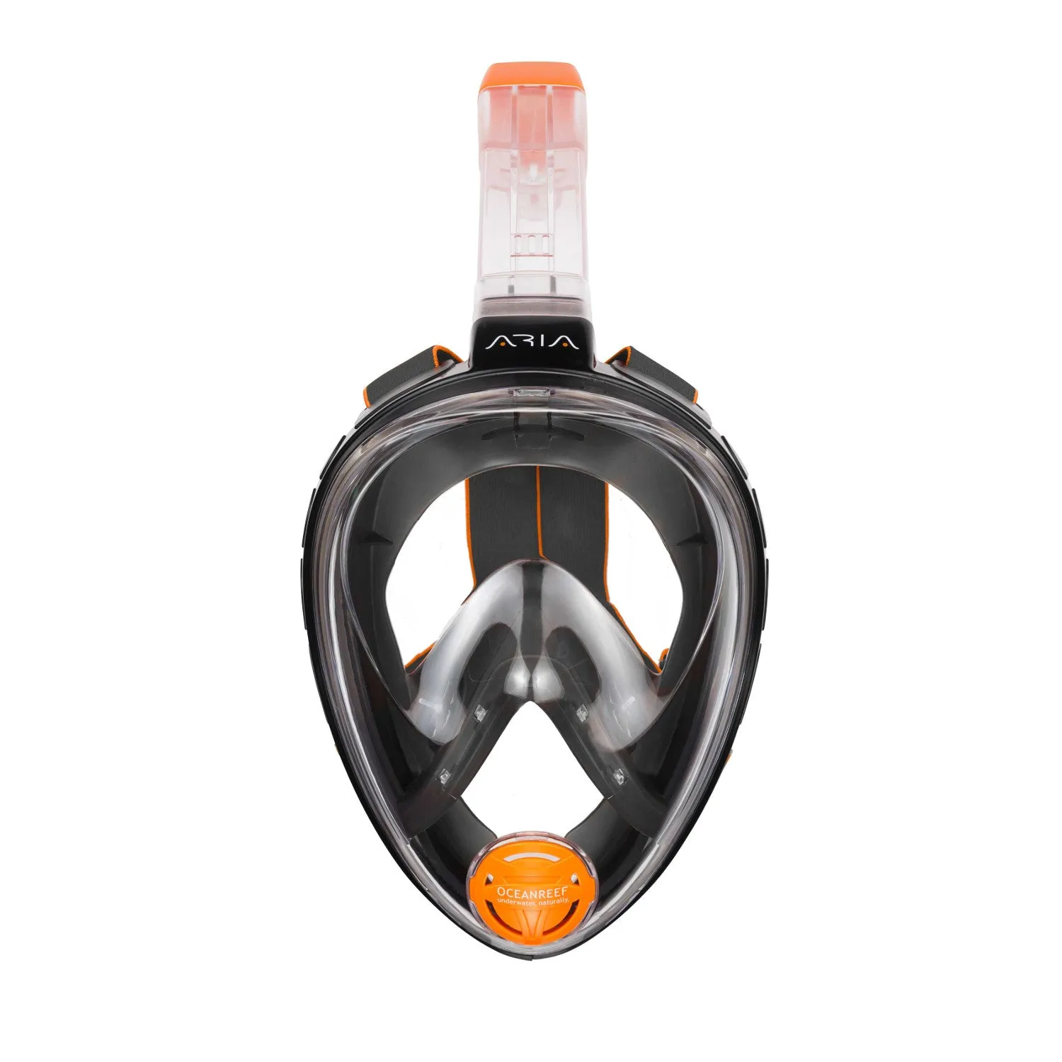 Used Ocean Reef Aria Classic Full Face Snorkel Mask - Black / Clear, Large/X-Large