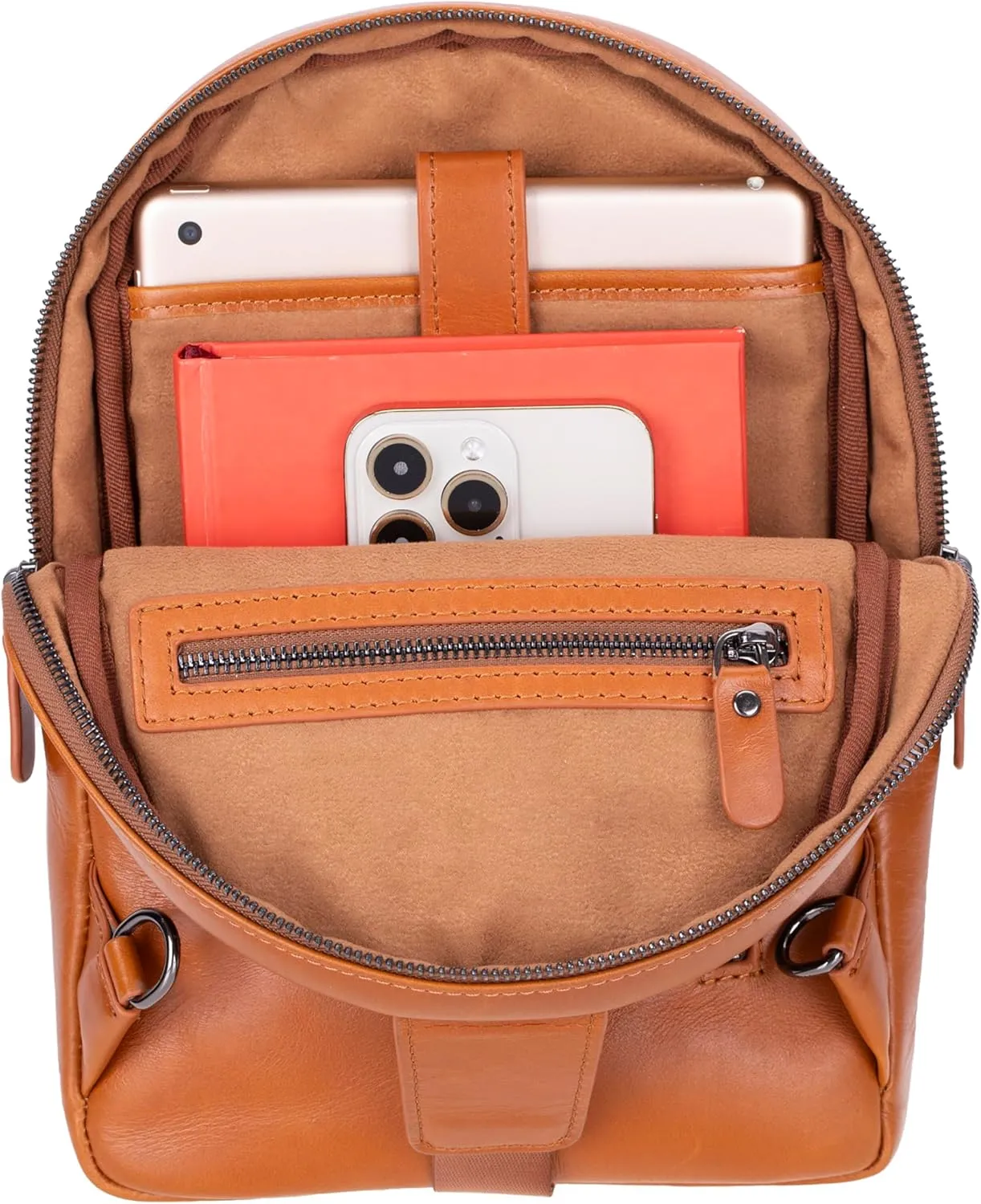 VENOULT Crossbody Bag for Women or Man, Adjustable Strap Backpack (Chestnut)