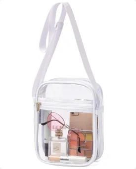 Vorspack Stadium Approved PVC Purse - Clear Crossbody Bag with Front Pocket for Concerts, Sports, Festivals