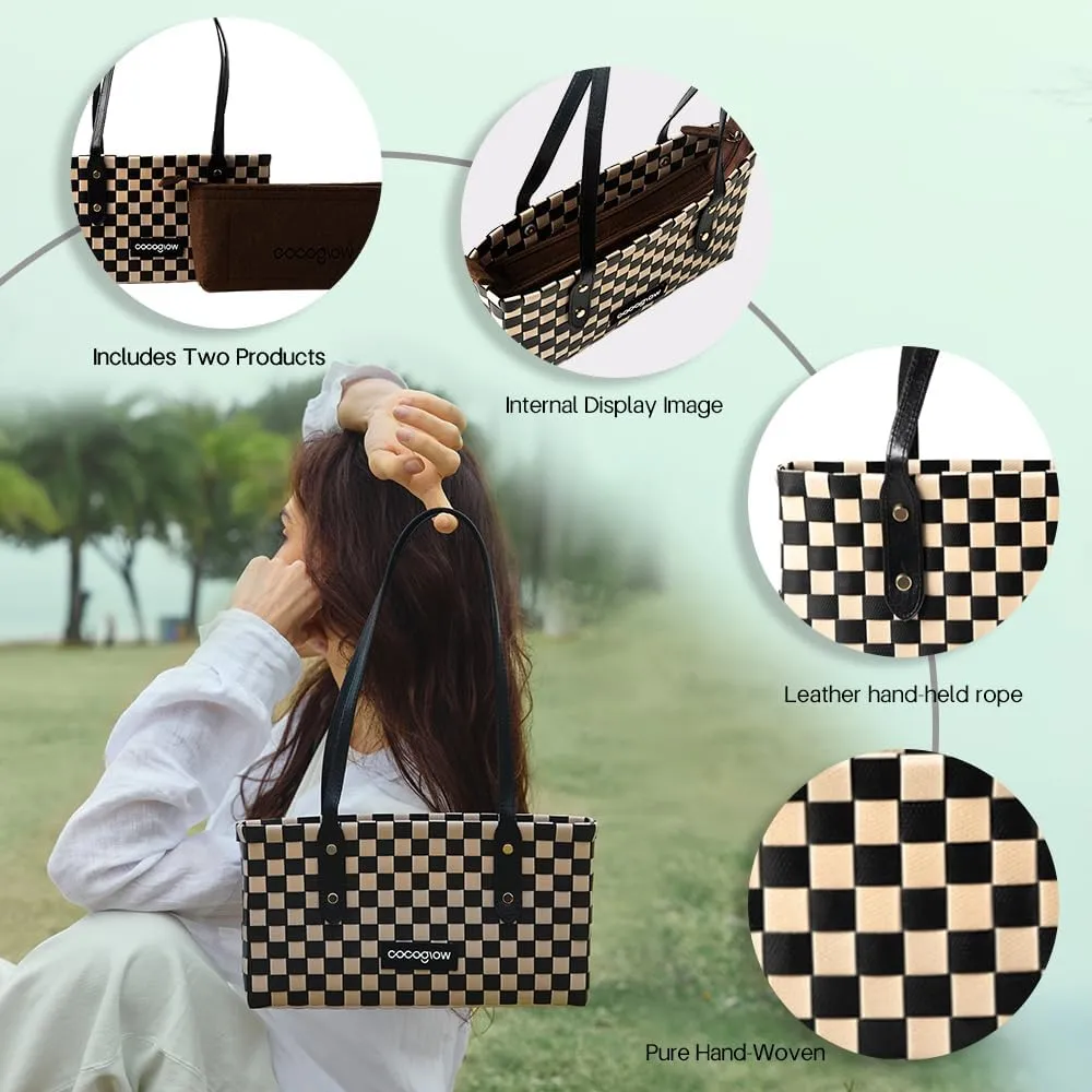 Women's Woven BagPP eco-Friendly Bag,Trendy Travel BagHandbagTop-HandleShoulder Bags